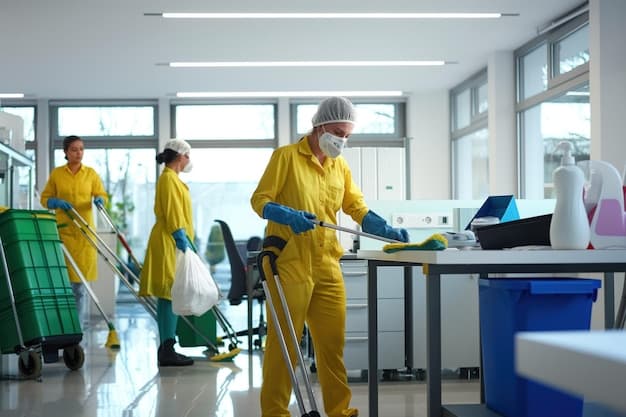 Büroreinigung in Oberwil - zweites Artikelbild mit Fokus auf Reinigungssituation vor Ort