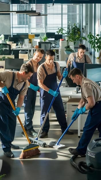 Büroreinigung in Riehen - zweites Artikelbild mit Fokus auf Reinigungssituation vor Ort