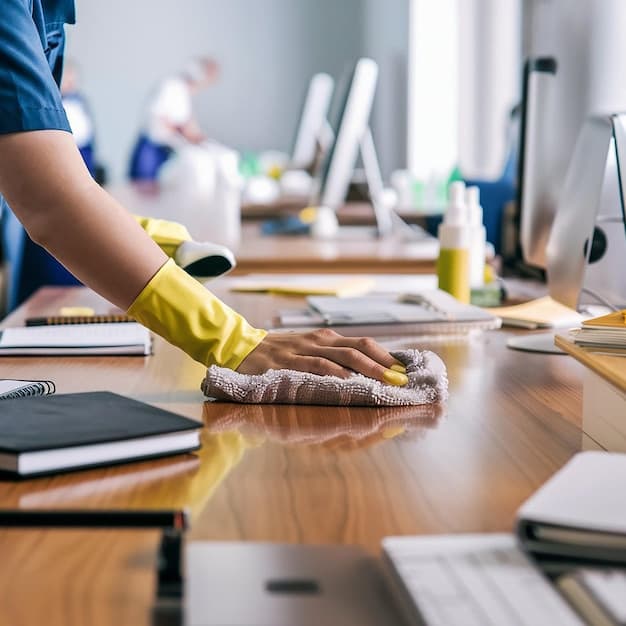 Büroreinigung im Kanton Schwyz - zweites Artikelbild mit Fokus auf Reinigungssituation vor Ort