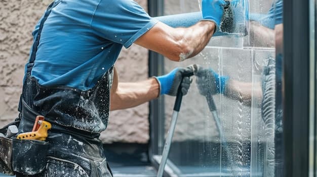 Fensterreinigung in Birsfelden - zweites Artikelbild mit Fokus auf Reinigungssituation vor Ort