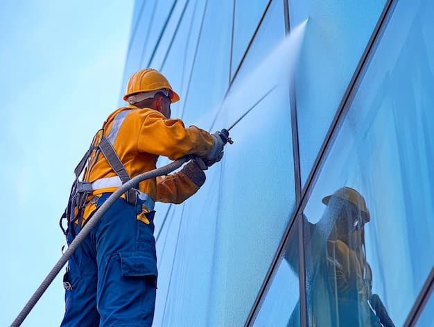 Fensterreinigung in Muttenz - zweites Artikelbild mit Fokus auf Reinigungssituation vor Ort