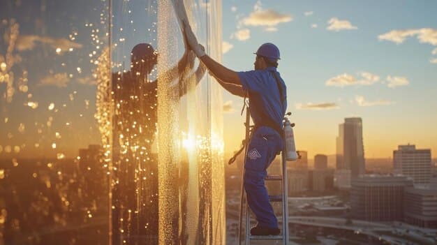 Fensterreinigung im Kanton Bern - zweites Artikelbild mit Fokus auf Reinigungssituation vor Ort
