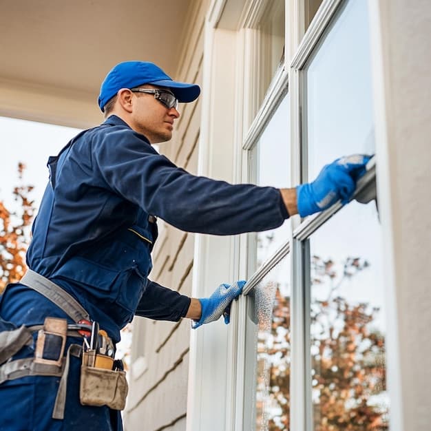 Fensterreinigung in Root - zweites Artikelbild mit Fokus auf Reinigungssituation vor Ort