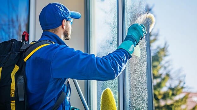 Fensterreinigung in Bülach - zweites Artikelbild mit Fokus auf Reinigungssituation vor Ort