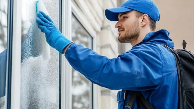 Fensterreinigung in Dübendorf - zweites Artikelbild mit Fokus auf Reinigungssituation vor Ort