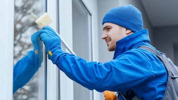 Fensterreinigung in Uster - zweites Artikelbild mit Fokus auf Reinigungssituation vor Ort