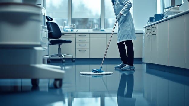 Praxisreinigung im Kanton Fribourg - zweites Artikelbild mit Fokus auf Reinigungssituation vor Ort