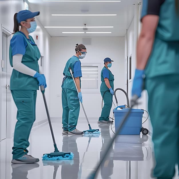 Praxisreinigung in Horgen - zweites Artikelbild mit Fokus auf Reinigungssituation vor Ort