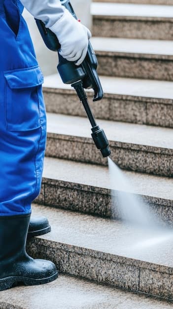 Treppenreinigung in Meggen - zweites Artikelbild mit Fokus auf Reinigungssituation vor Ort